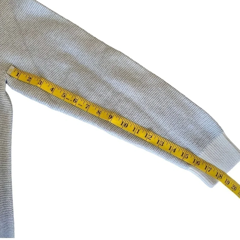 CHAPS Sweater Crewneck Long Sleeve Gray Creamy White Knit Mens L